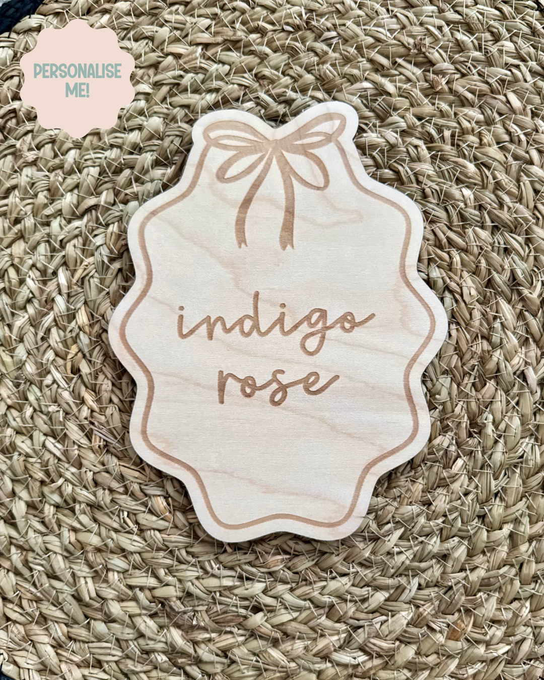 Personalised Bow Name Plaque