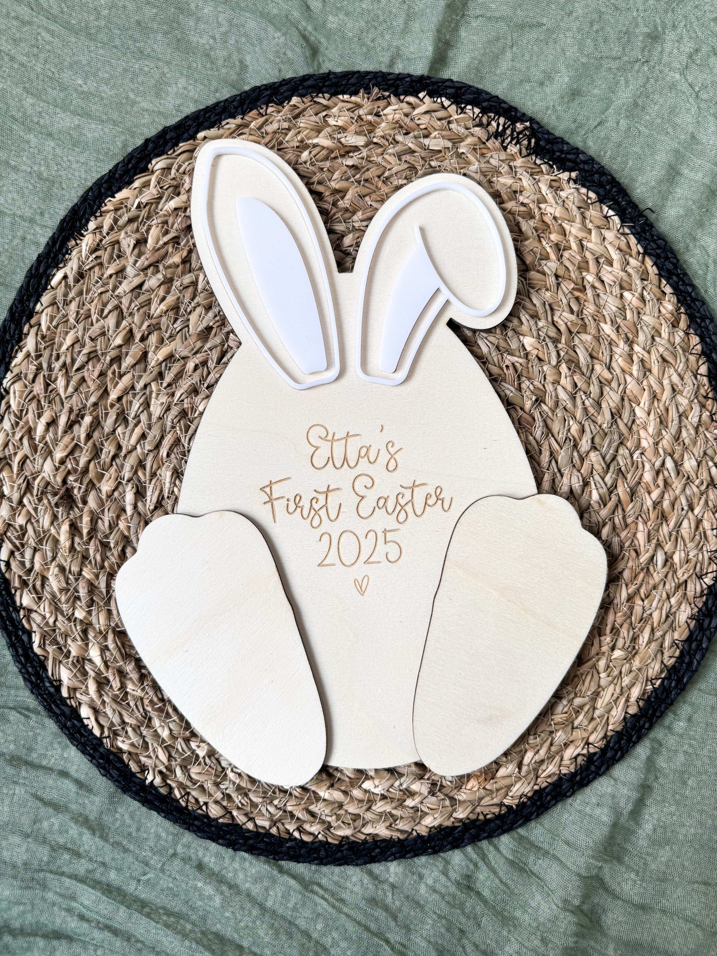 Personalised Easter Keepsake Footprint Plaque