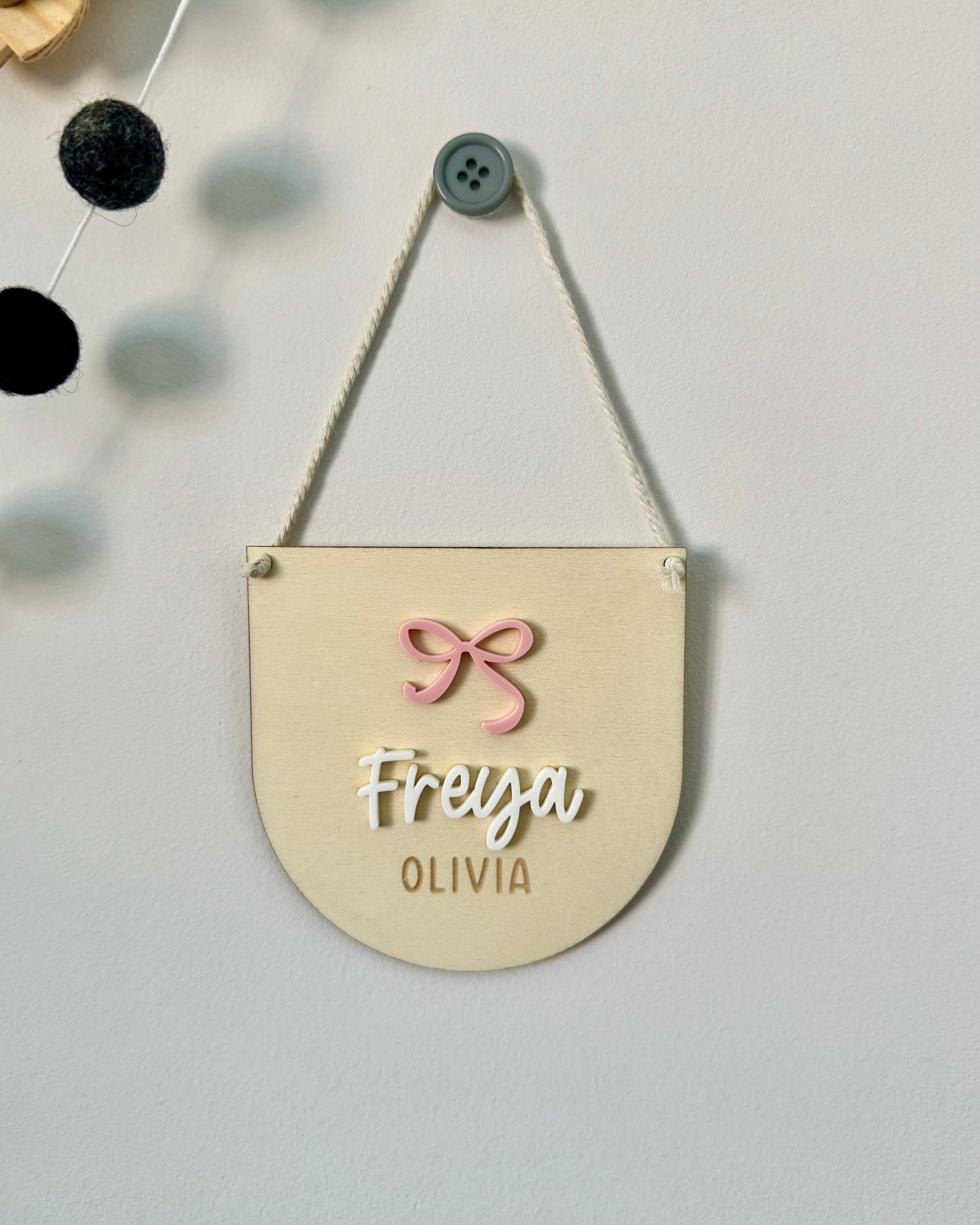 Personalised Bow Mini Pennant