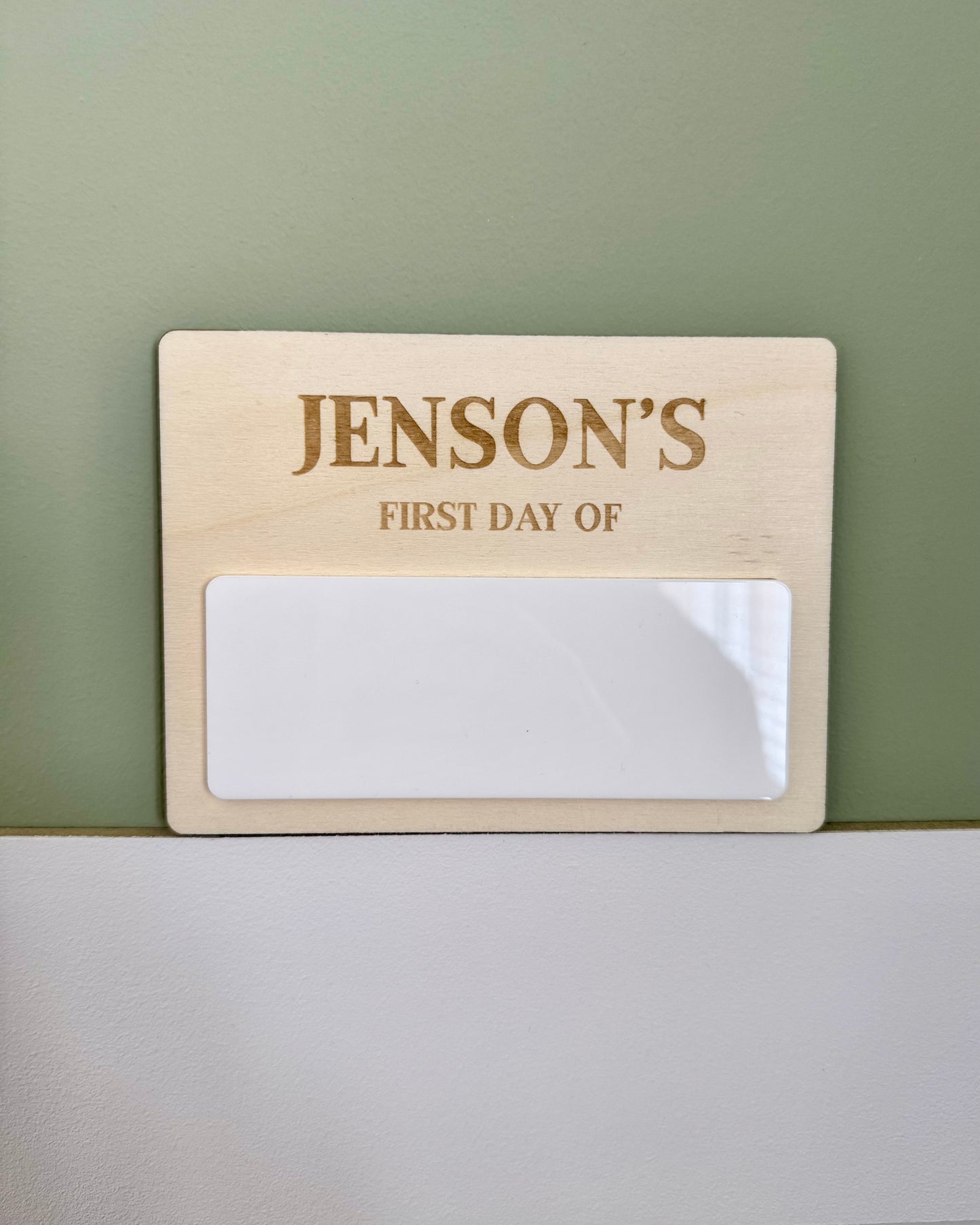 Personalised First Day Board