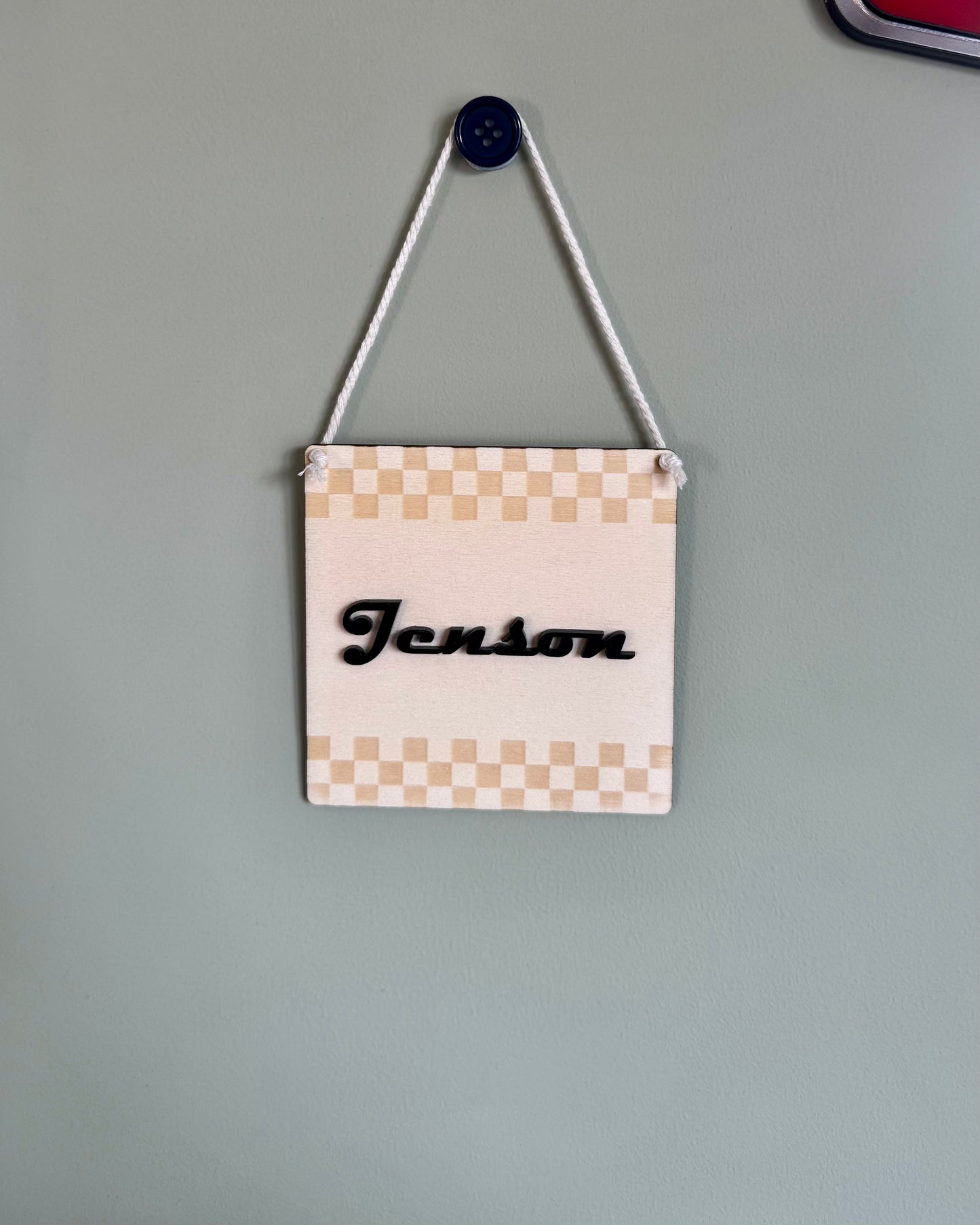 Personalised Mini Checkered Pennant