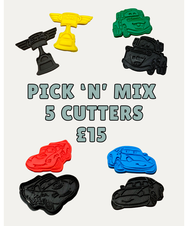 Set of 5 Cars Play & Bake Cutter (Pick your own)