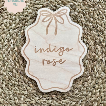 Personalised Bow Name Plaque