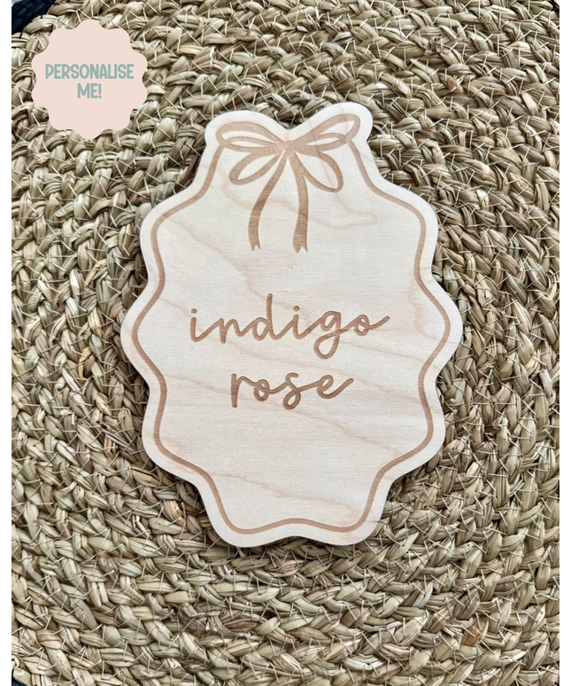 Personalised Bow Name Plaque
