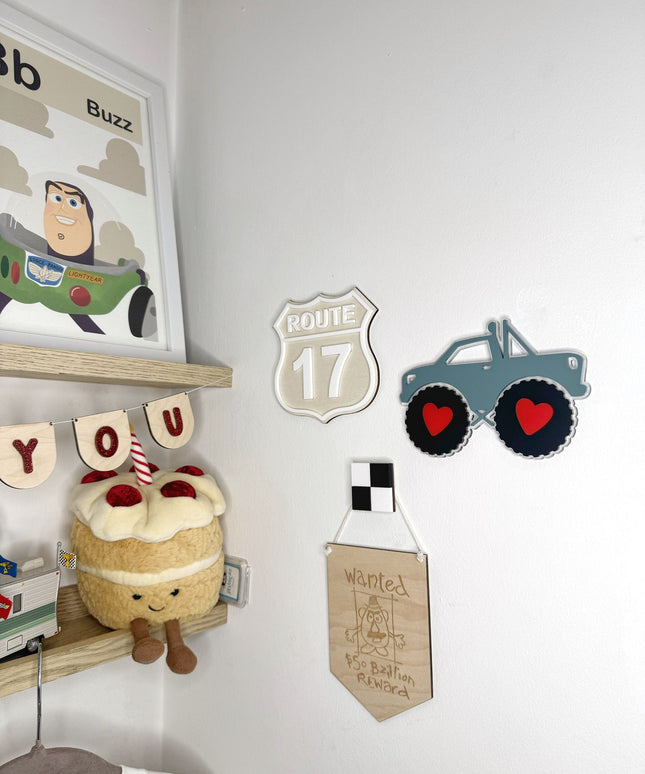 Monster Truck Wall Sign