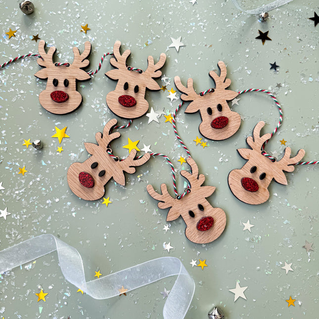 Wooden Reindeer Garland