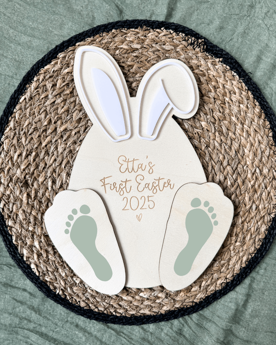 Personalised Easter Keepsake Footprint Plaque