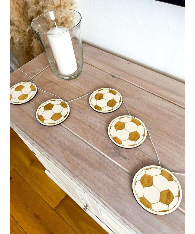 Wooden Football Bunting