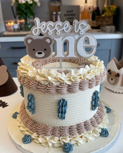 Personalised Beary First Birthday Cake Topper