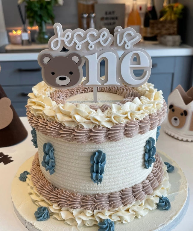 Personalised Beary First Birthday Cake Topper