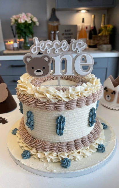 Personalised Beary First Birthday Cake Topper