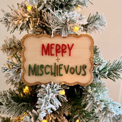Merry + Mischievous Christmas Wall Sign