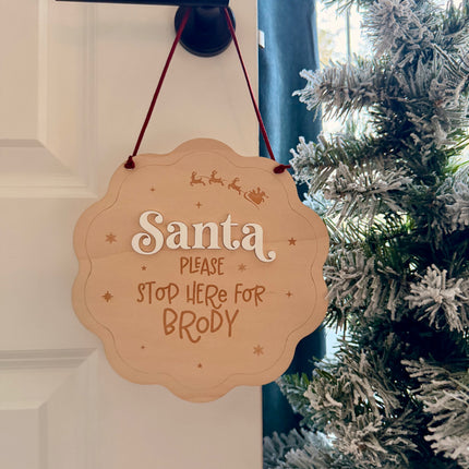 Personalised Santa Stop Here Sign