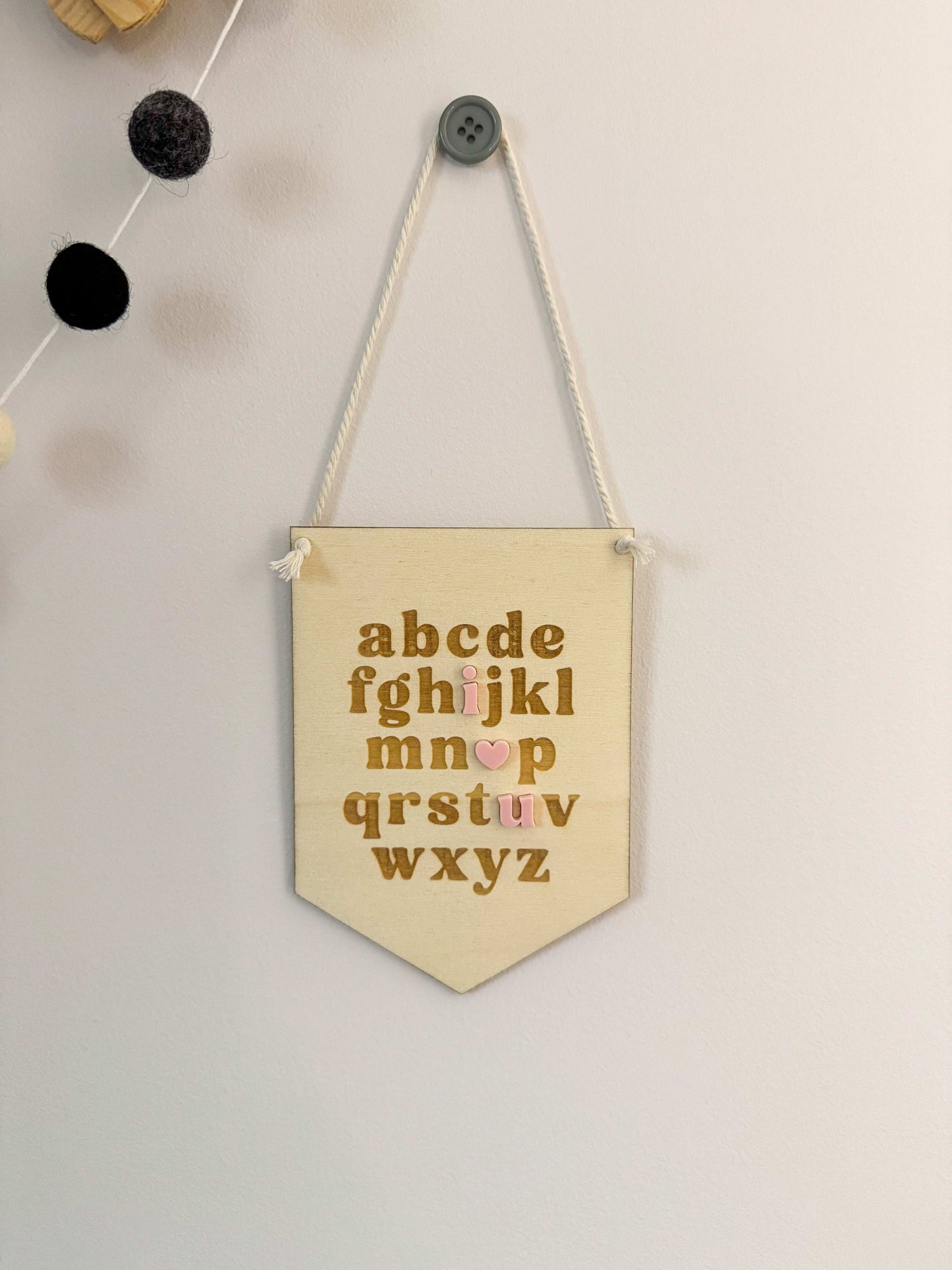 Alphabet I Love you Mini Pennant Flag