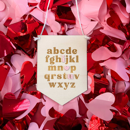 Alphabet I Love you Mini Pennant Flag