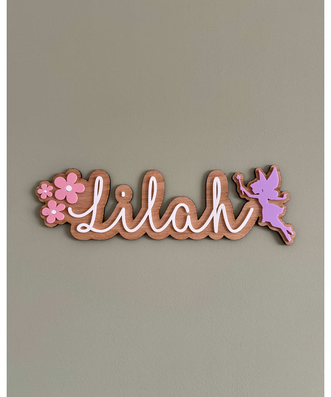 Flowers & Fairy Name Plaque