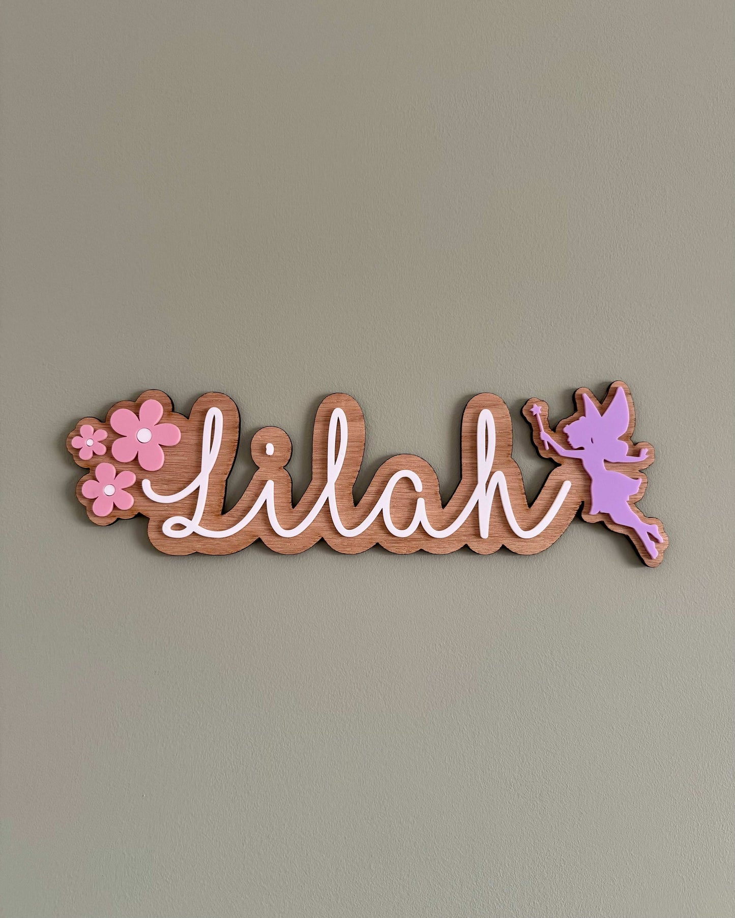 Flowers & Fairy Name Plaque