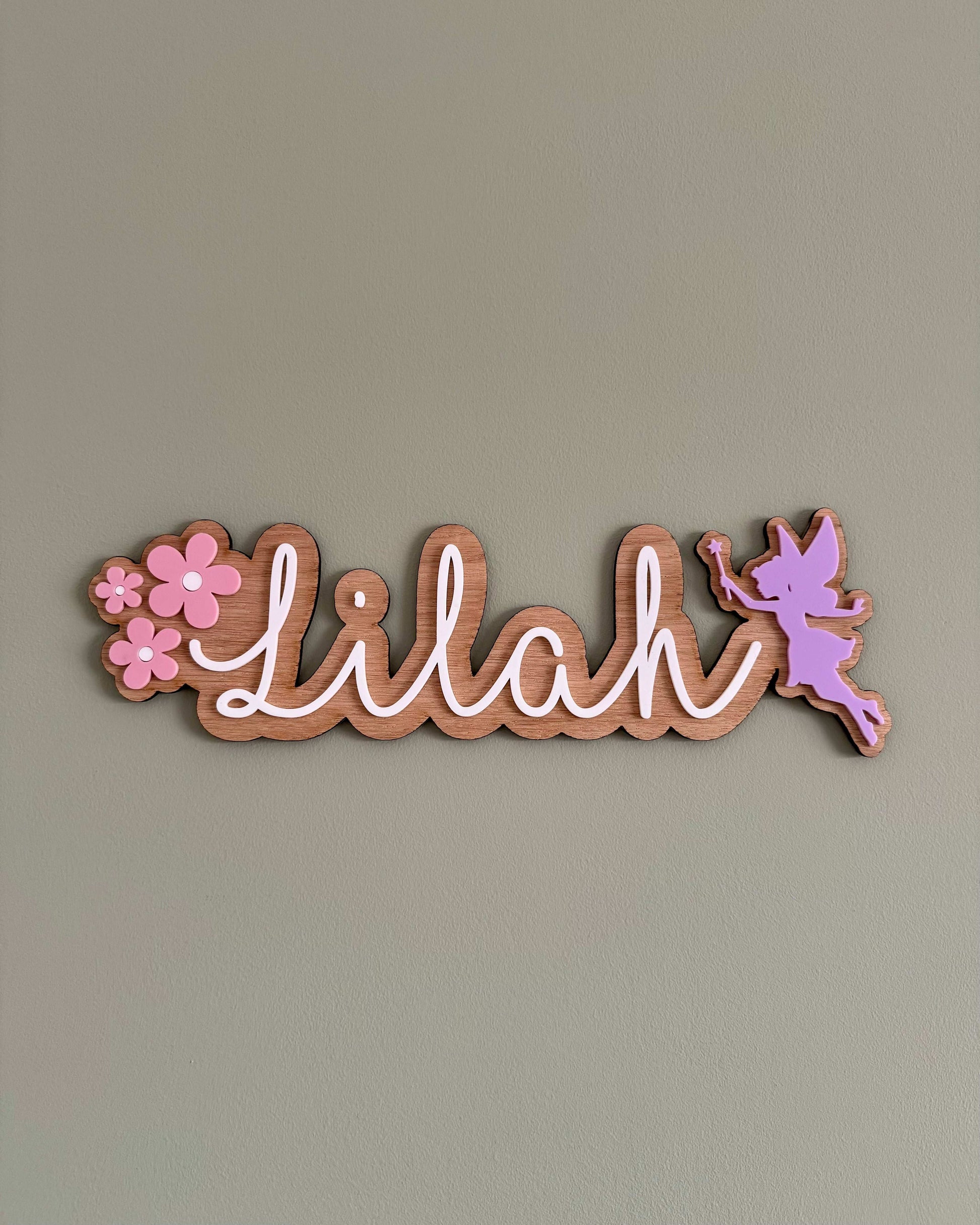 Flowers & Fairy Name Plaque