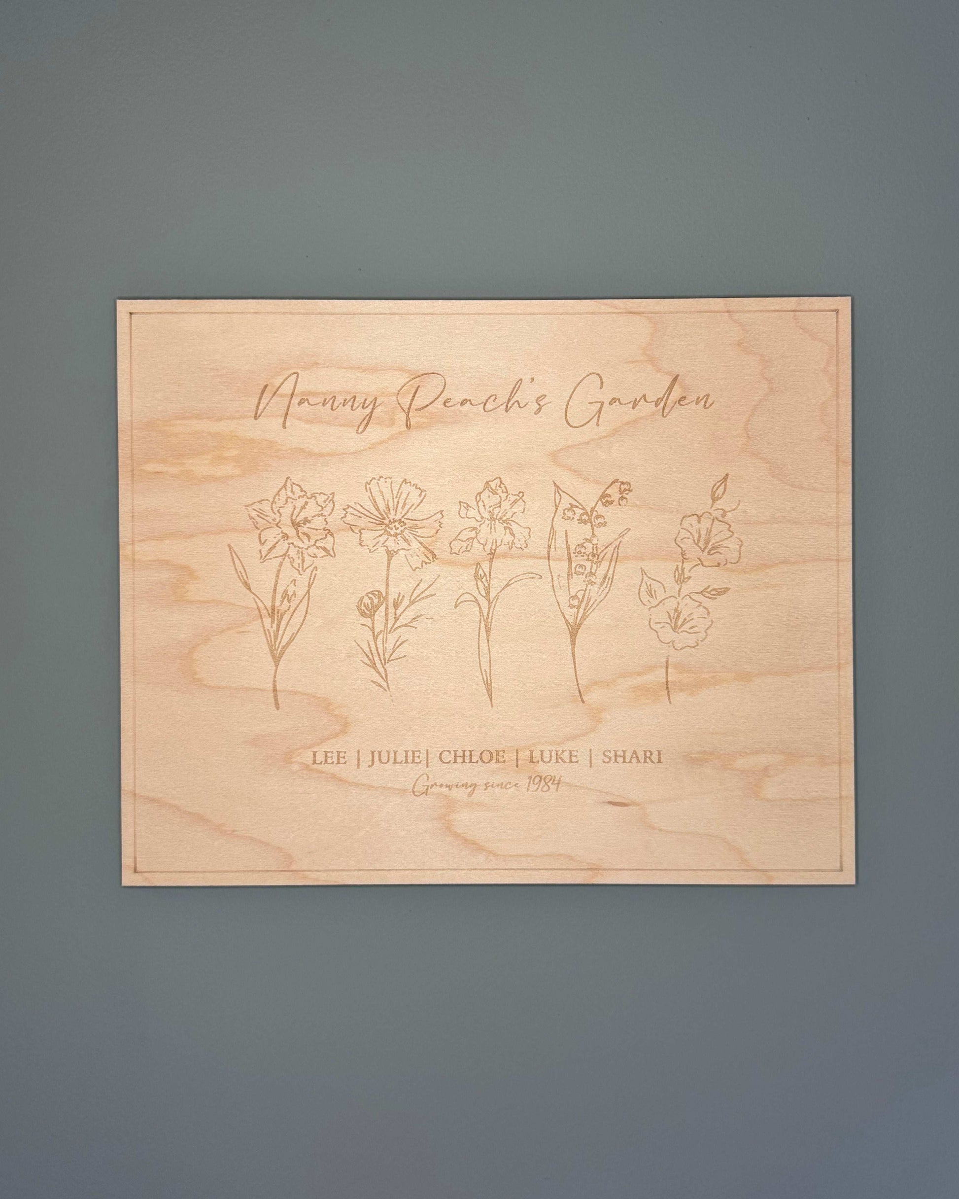 Personalised Birth Flower Plaque