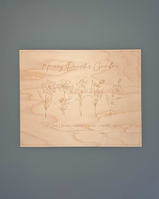 Personalised Birth Flower Plaque