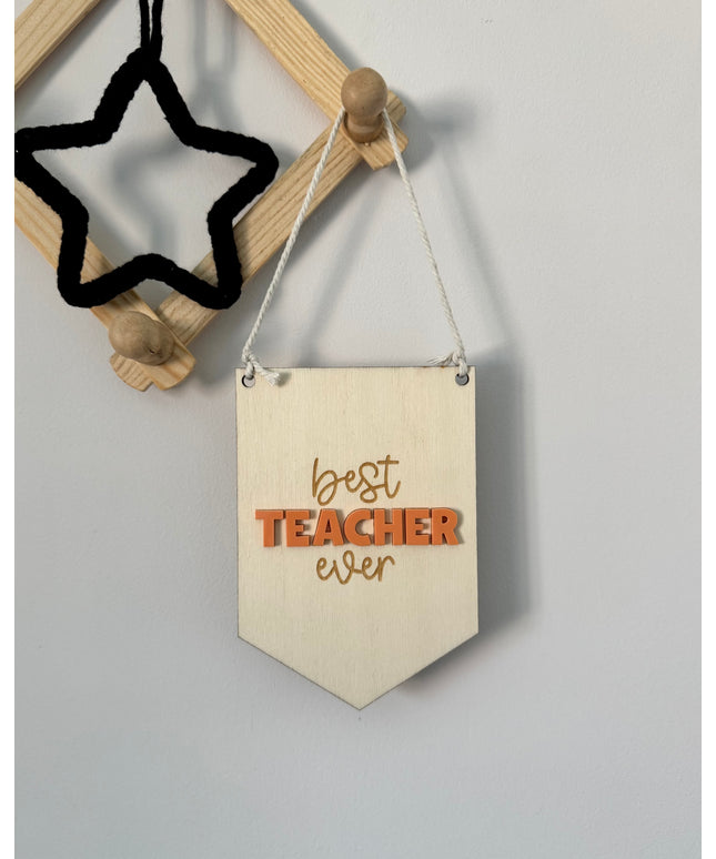*CLEARANCE* Best Teacher Ever Mini Pennant