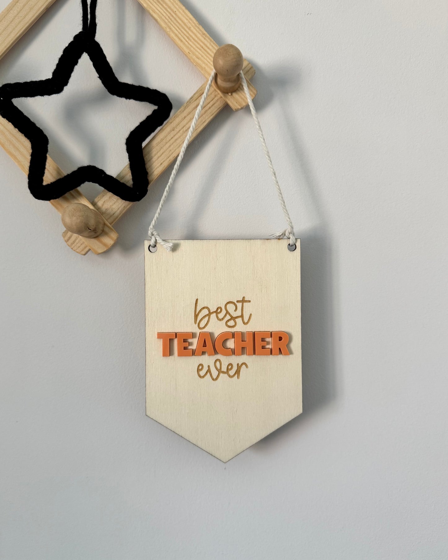 *CLEARANCE* Best Teacher Ever Mini Pennant