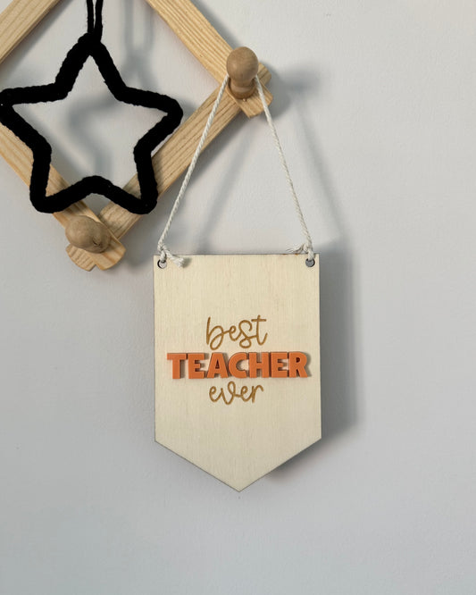 *CLEARANCE* Best Teacher Ever Mini Pennant