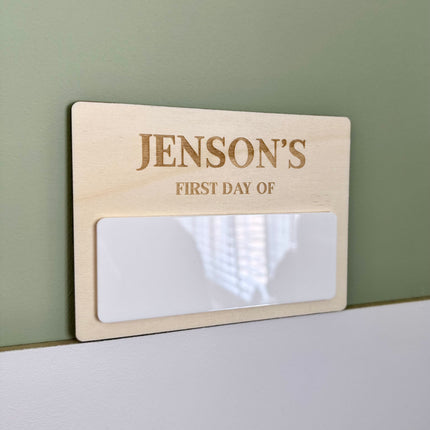 Personalised First Day Board