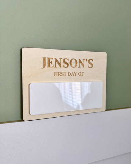 Personalised First Day Board