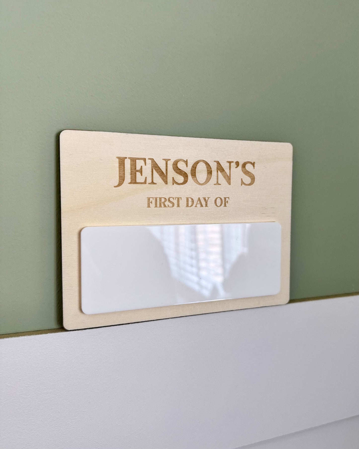 Personalised First Day Board