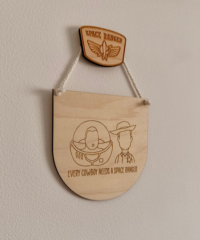 Space Ranger & Cowboy Mini Hanging Pennant