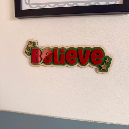 Believe Christmas Wall Sign
