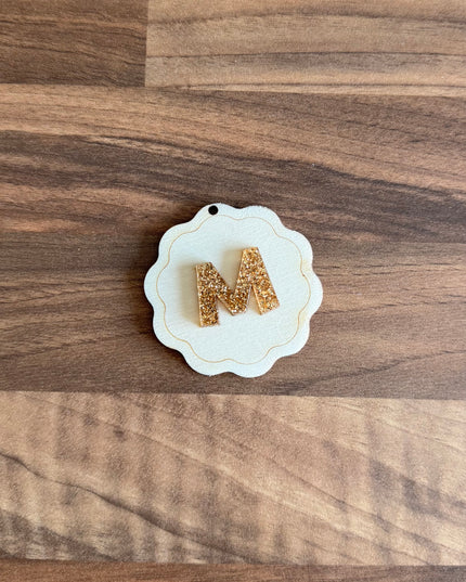 *CLEARANCE* Gold Glitter Initial Tags