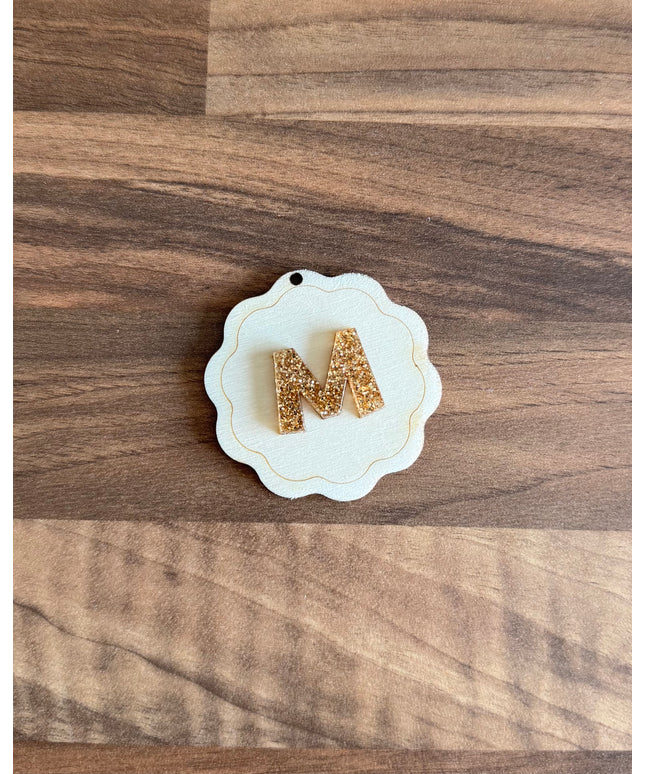 *CLEARANCE* Gold Glitter Initial Tags