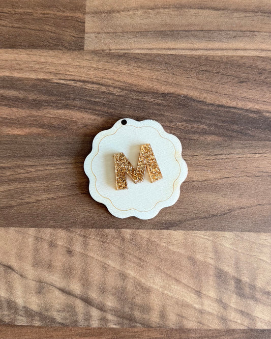 *CLEARANCE* Gold Glitter Initial Tags
