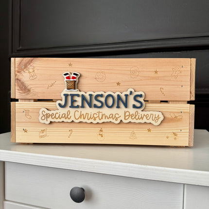 Personalised Christmas Crate Plaque *Plaque ONLY*