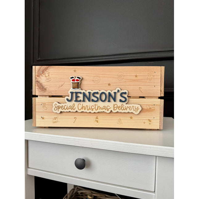 Personalised Christmas Crate Plaque *Plaque ONLY*