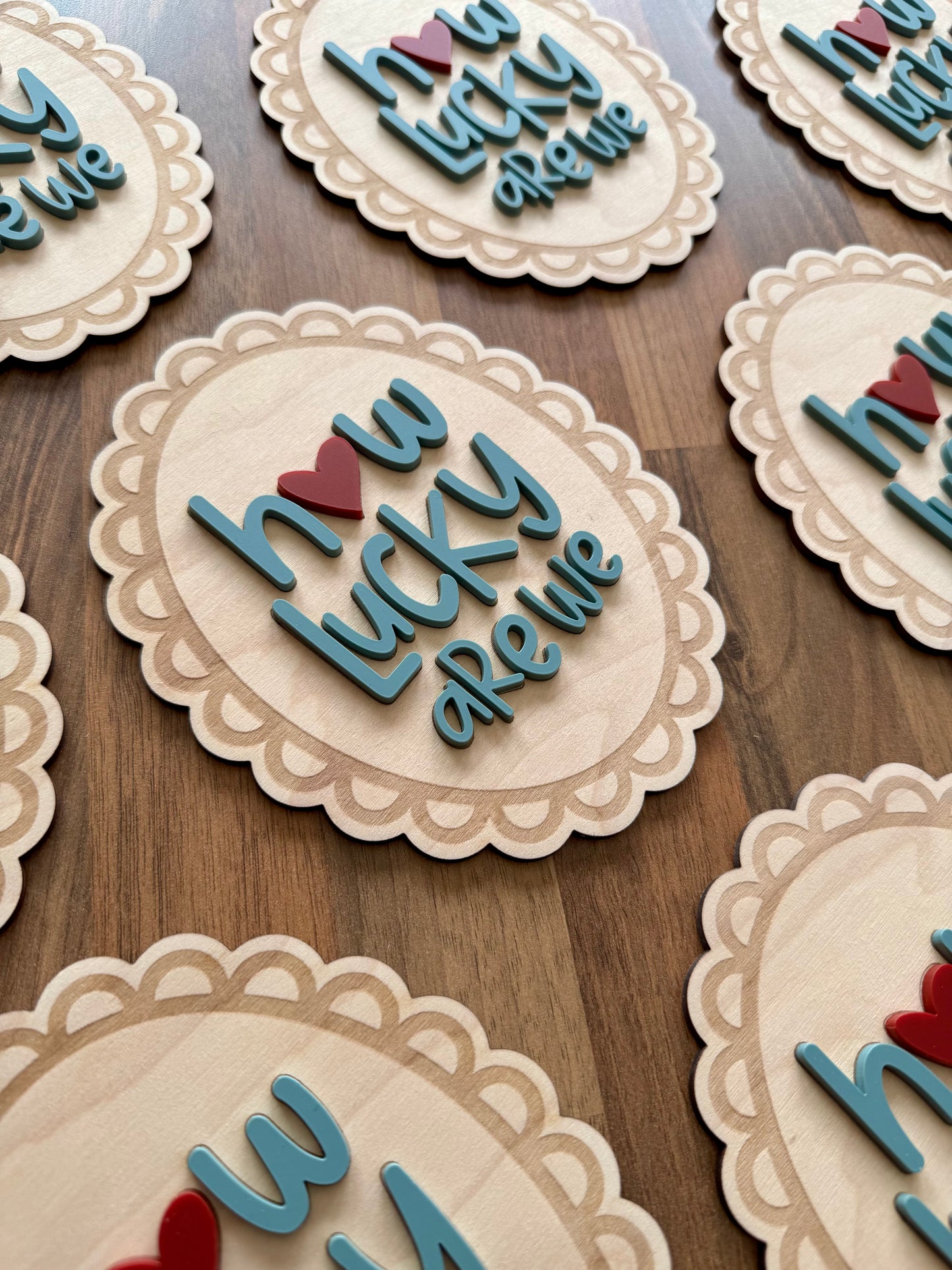 How Lucky Are We Wall Plaque