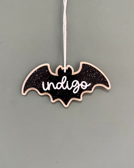 Personalised Glitter Bat Tag