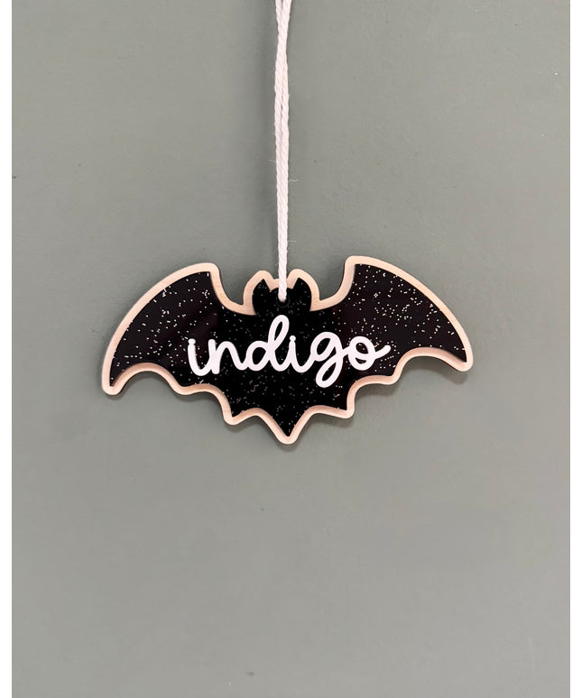 Personalised Glitter Bat Tag