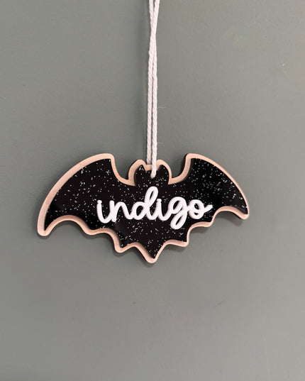 Personalised Glitter Bat Tag