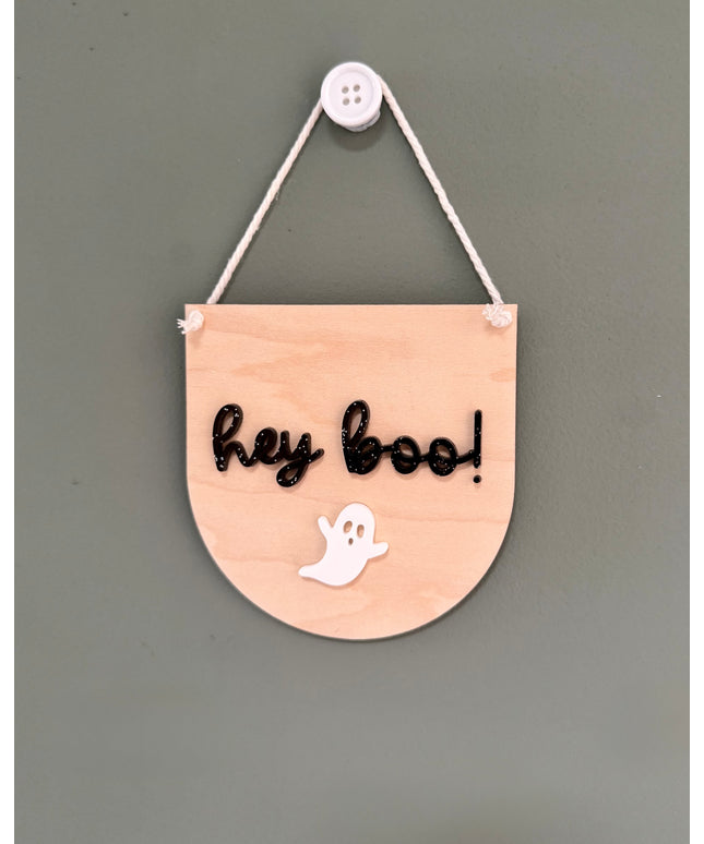 Hey Boo! Mini Hanging Pennant