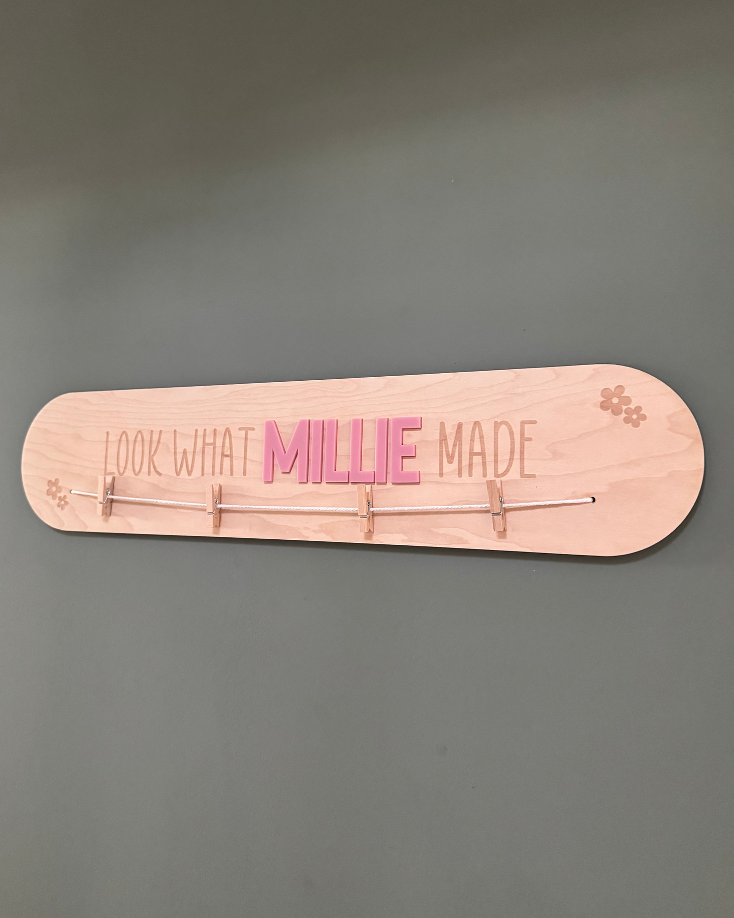 Personalised 'Look What I Made' Wall Plaque - FLOWERS