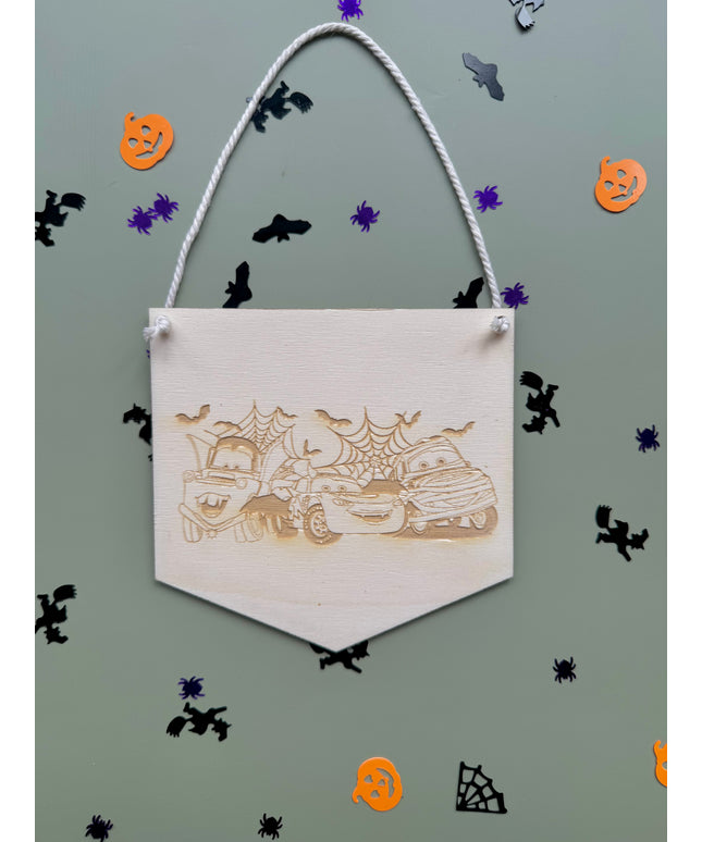 Halloween Cars Mini Hanging Pennant