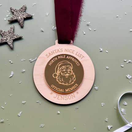 Personalised Nice List Medal