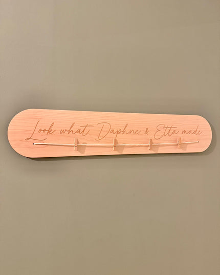 Personalised 'Look What I Made' Wall Plaque - Engraved Script Font