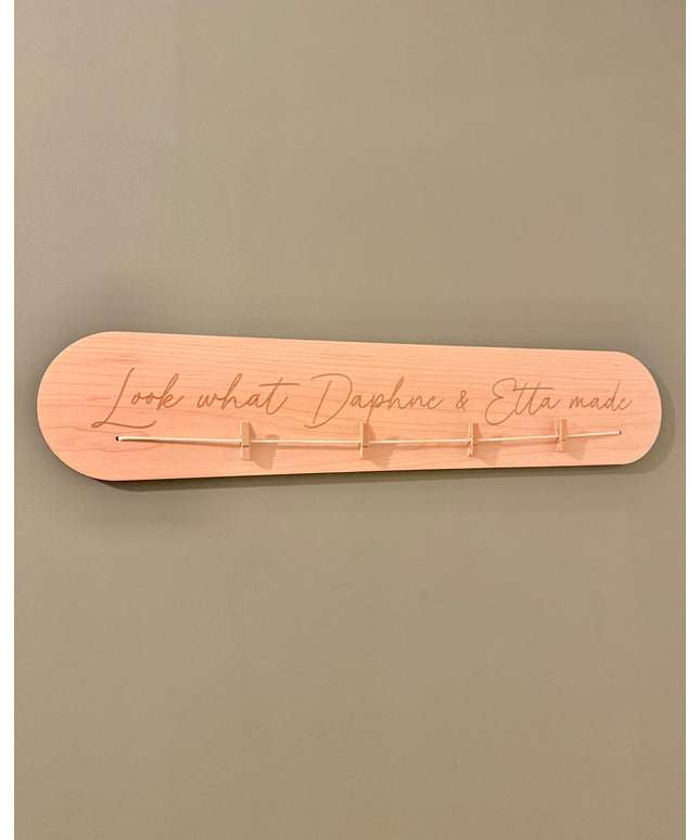 Personalised 'Look What I Made' Wall Plaque - Engraved Script Font