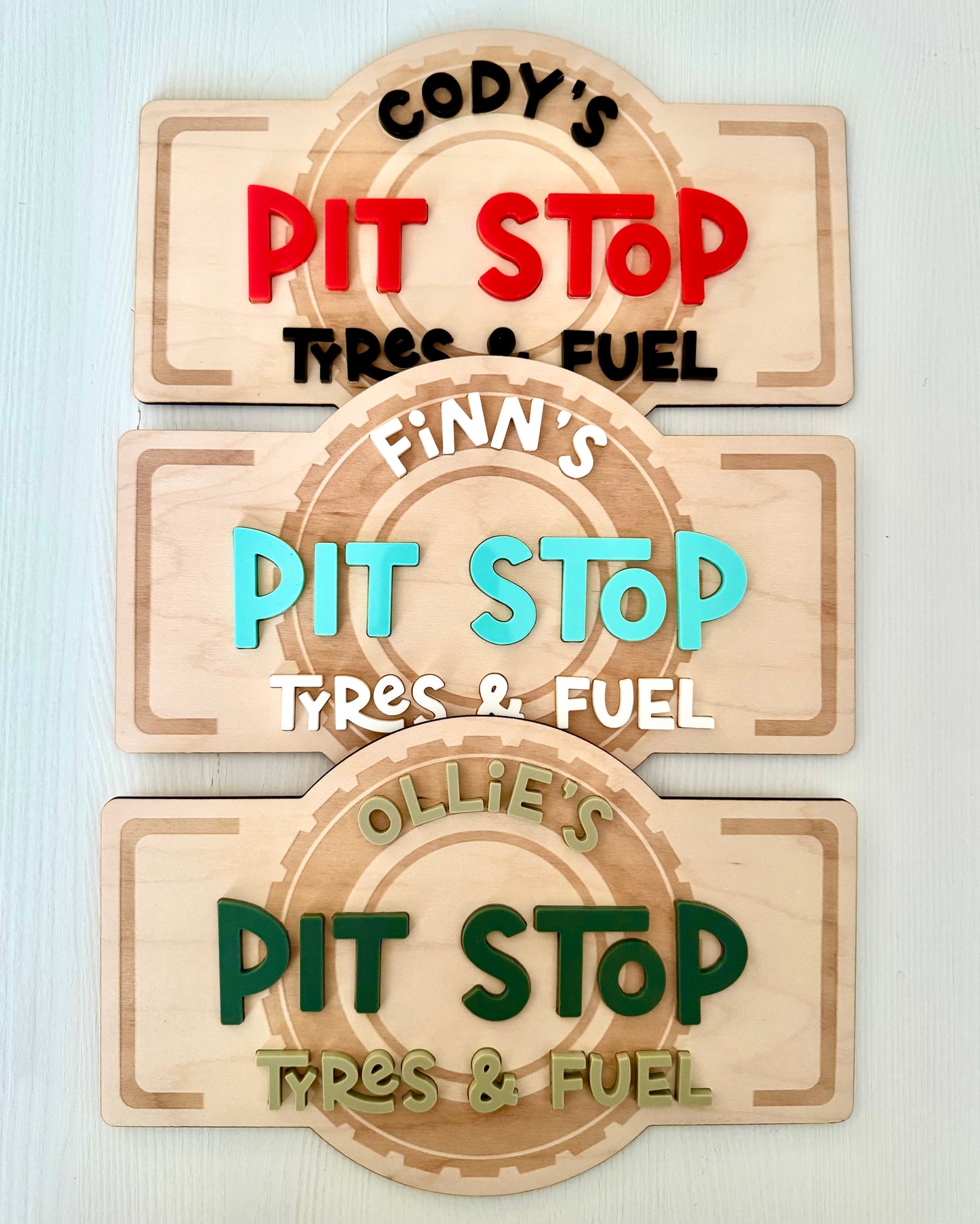 Personalised Pit Stop Sign - Custom Colour