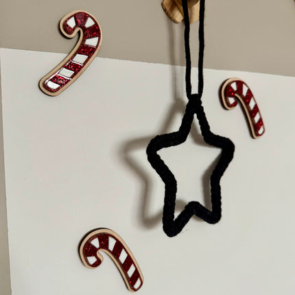 Glitter Candy Cane Wall Shapes (Set of 3)