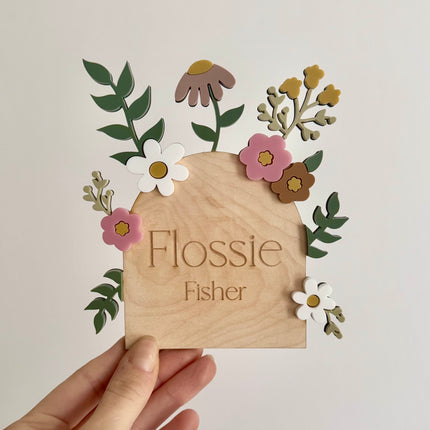 Personalised Wildflower Name Plaque
